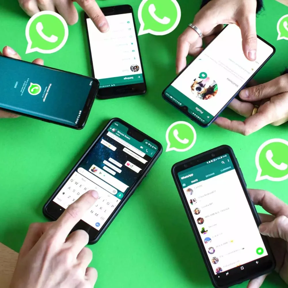 Mobile phone showing WhatsApp groups available to join online