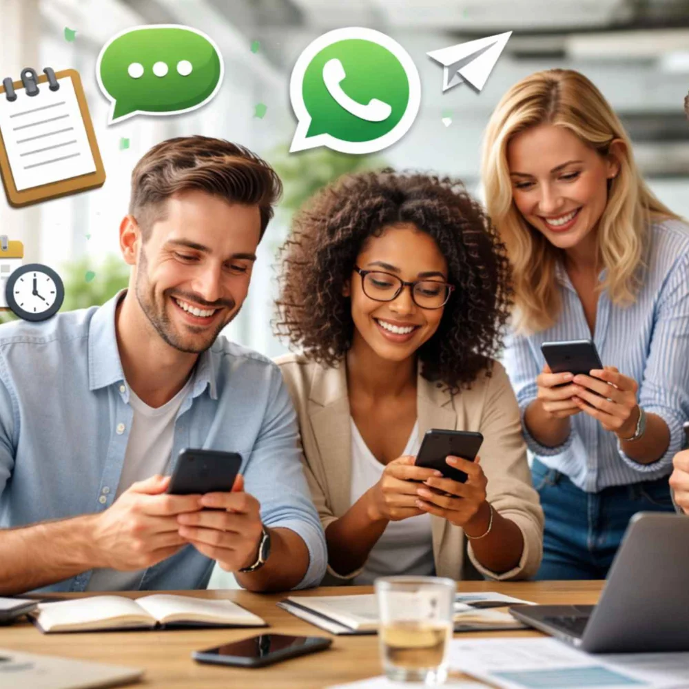 Friends joining active WhatsApp groups and connecting with new people